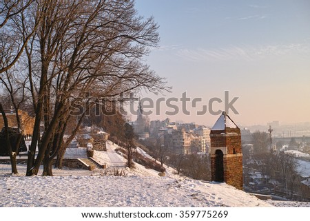 Snowy day at the Belgrade fortress