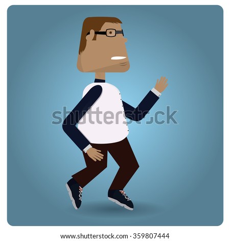 Isolated handsome businessman on a colored background