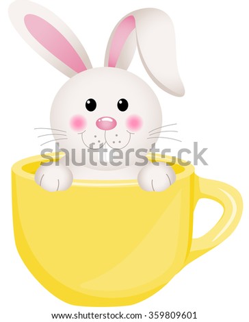 Easter bunny in teacup
