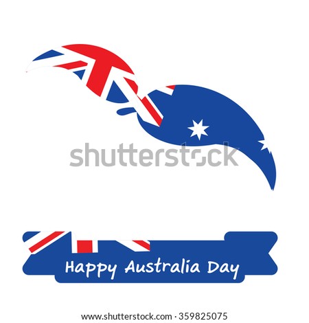 Abstract background design for Happy 26 January of Australia day. Leaves shape flag.