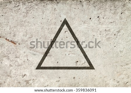 Dark flat triangle on abstract stone background. Abstract psychedelic background. 