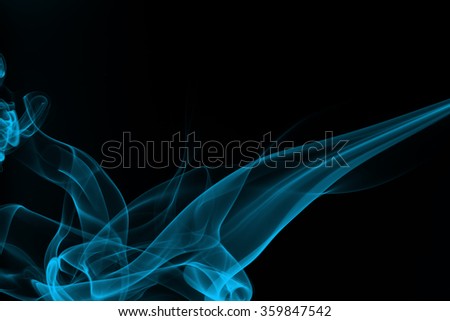 Blue Smoke abstract on black background