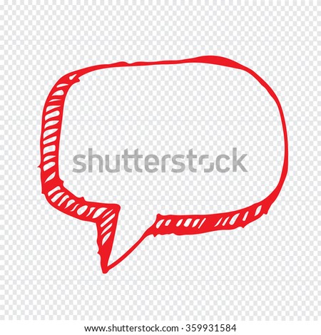 Hand drawn bubble speech Illustration symbol design