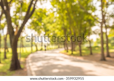 Abstract blur city park  with warm lighting background
