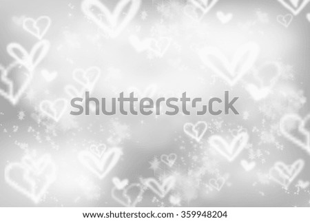 Silver Valentine Background with sparkles and glitter.