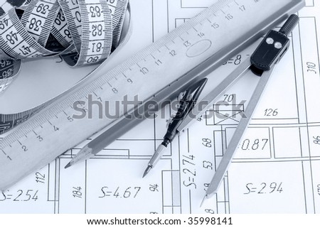 ruler, pencil in terms of flat