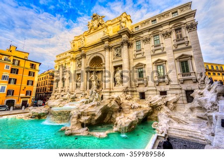 Rome, Trevi Fountain. Italy. Royalty-Free Stock Photo #359989586