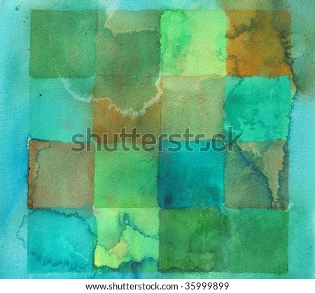 grunge abstract watercolor background squares
