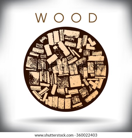 A circle of wood graphic