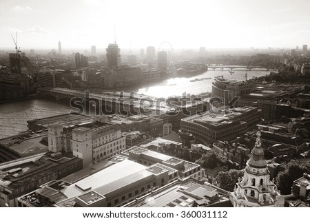 London city rooftop view with urban architectures.