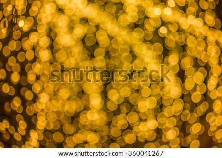 Bokeh blurred golden lights. The abstract of Life