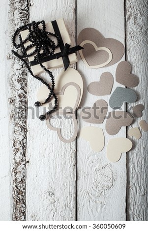 gift from the heart of paper with love. bright picture on wooden background