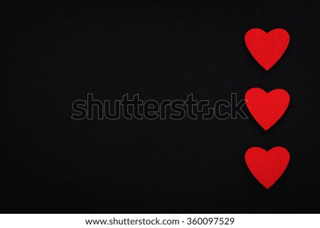 Valentine's Background with Hearts, BLack Board, Hearts, Handmade Photo.