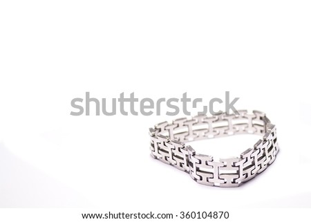 Silver Modern Bracelet On White Background