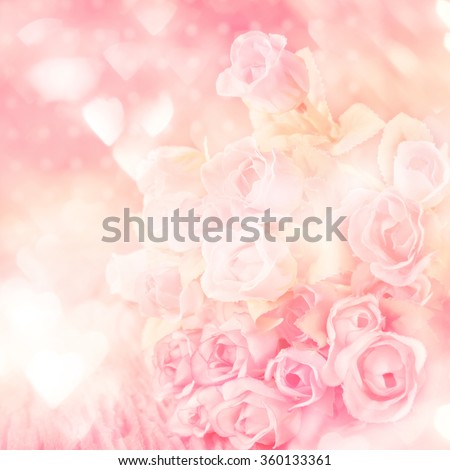 Blurred of sweet roses in pastel color style on soft blur bokeh texture for background Royalty-Free Stock Photo #360133361