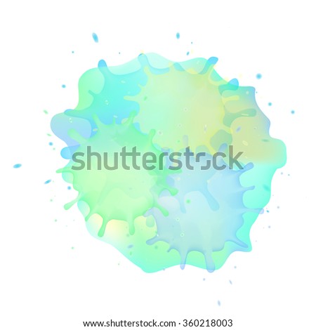 Abstract background of blue  watercolor stains.Vector illustration.