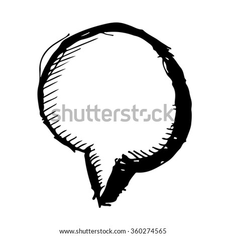 Hand drawn bubble speech Illustration symbol design