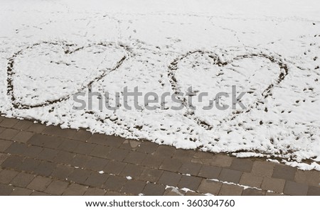 hearts footprints in the snow