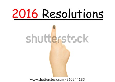 Hand showing resolutions 2016