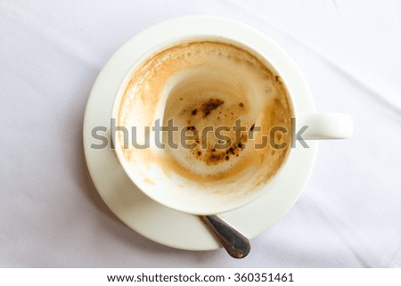 Empty cup of cappuccino.