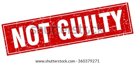 not guilty red square grunge stamp on white Royalty-Free Stock Photo #360379271