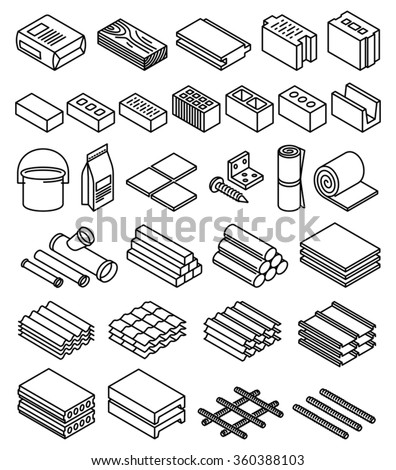 Building construction materials vector  Royalty-Free Stock Photo #360388103