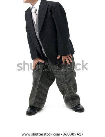 cute young kid with tie on white background
