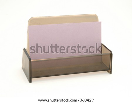 Blank Business Card in holder, suitable for adding your advertisement.