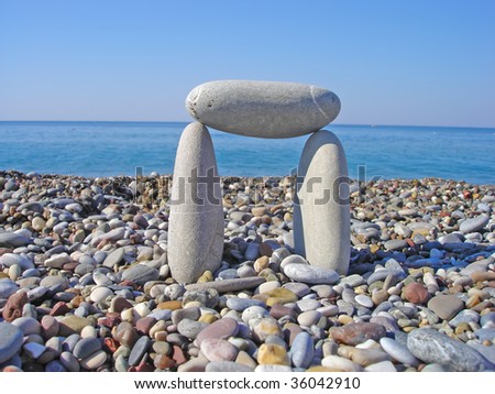Gates of the pebbles on the beach