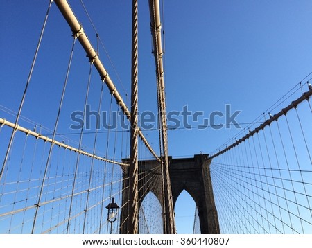 Famous Brooklyn Bridge in NYC, USA.