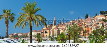 View on colorful Menton city,France