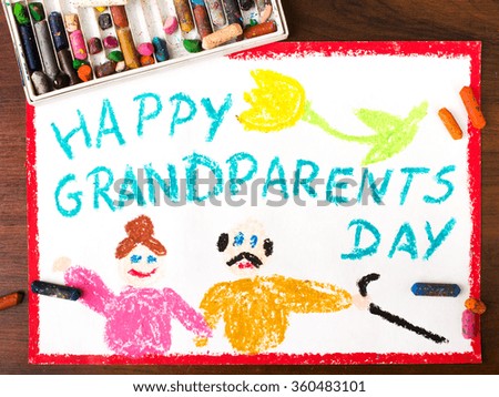 Colorful drawing: grandparents day card 