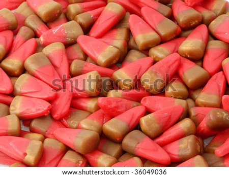Red and brown candy corn for background