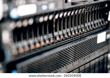 storage or file server. harddisk in server room, IT service