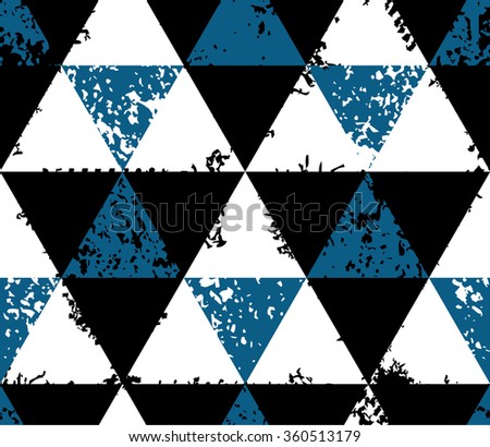 Abstract seamless pattern made from grunge triangles
