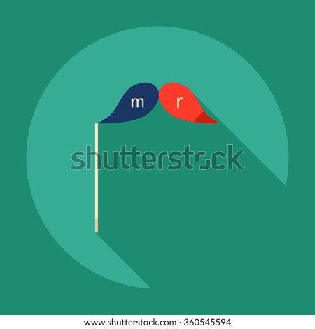 Flat modern design with shadow Icon  mustache