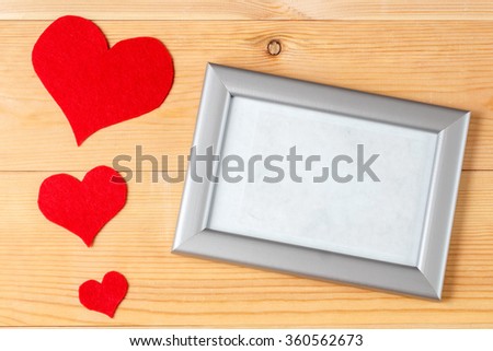 blank frame and hearts