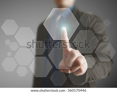 pushing a button on a touch screen 