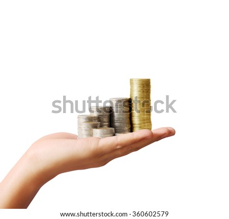Human Hand coin to money, business ideas