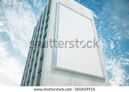 Large billboard on a building wall, mock up