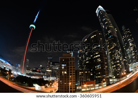 CN tower in the night, Toronto
