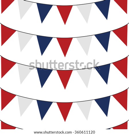 Seamless Background of Red, White and Blue Bunting
