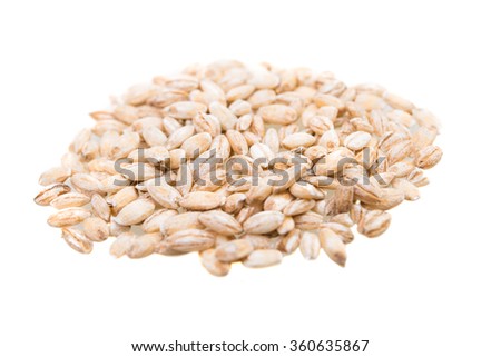 pearl barley close-up on a white background
