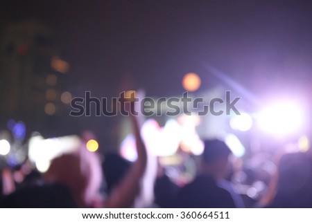 Defocus Image of Young Crowds at the concert