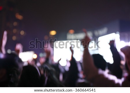 Defocus Image of Young Crowds at the concert