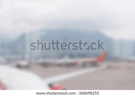 Hong Kong airport theme blur background