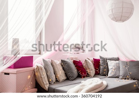 Picture of rose and gray girl's room