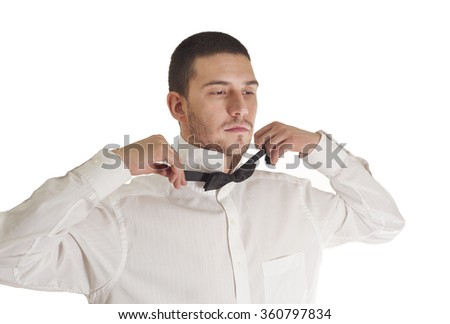 Young man with a bow tie