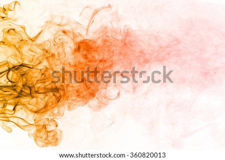 Red orange smoke pattern on white background