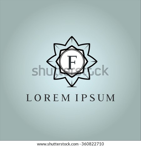F letter vector logo template (sign, symbol, emblem, ornament)